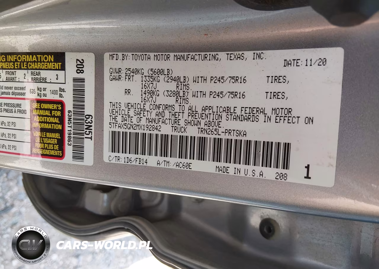 2021 Toyota Tacoma Sr VIN:5TFAX5GN2MX192842 - 9