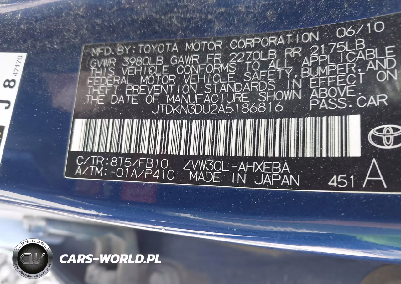 2010 Toyota Prius Iii VIN:JTDKN3DU2A5186816 - 9