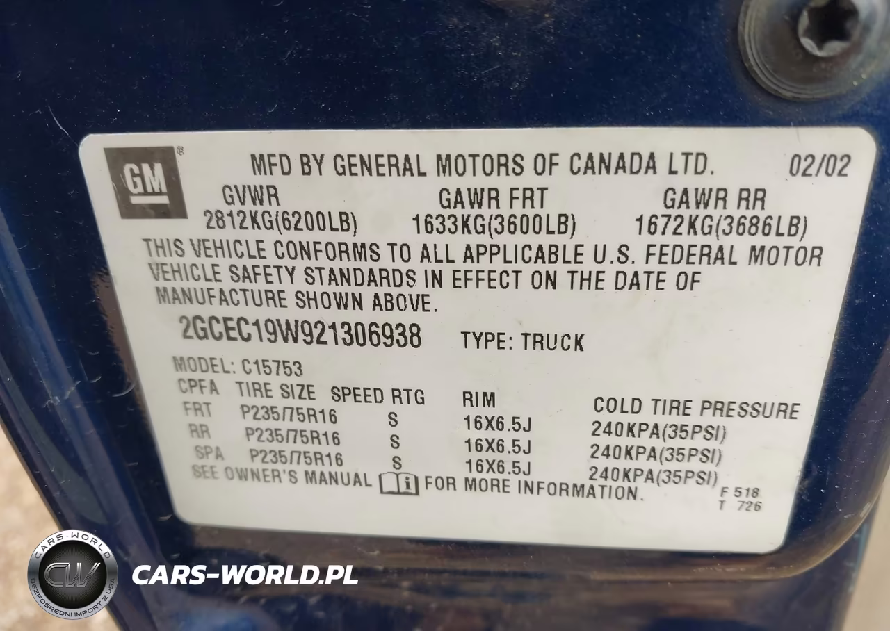 2002 Chevrolet Silverado 1500 VIN:2GCEC19W921306938 - 9