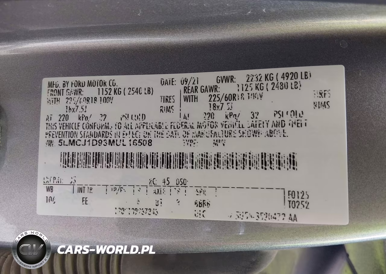 2021 Lincoln Corsair Standard VIN:5LMCJ1D93MUL16508 - 9