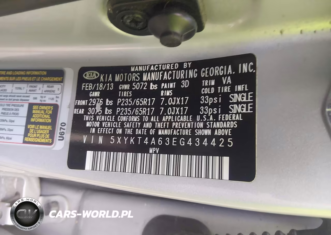 2014 Kia Sorento Lx VIN:5XYKT4A63EG434425 - 9