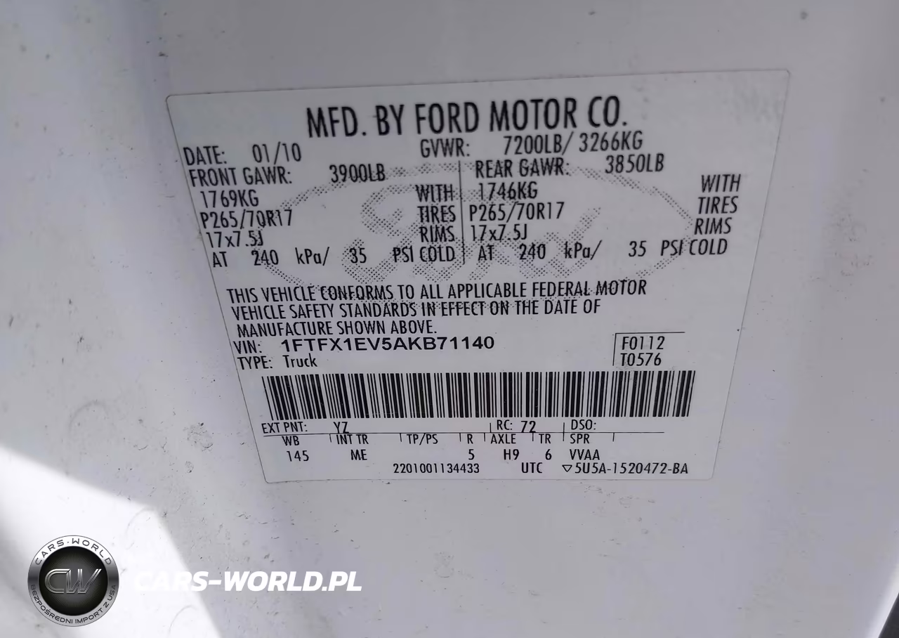 2010 Ford F-150 Fx4-Lariat-Xl-Xlt VIN:1FTFX1EV5AKB71140 - 9