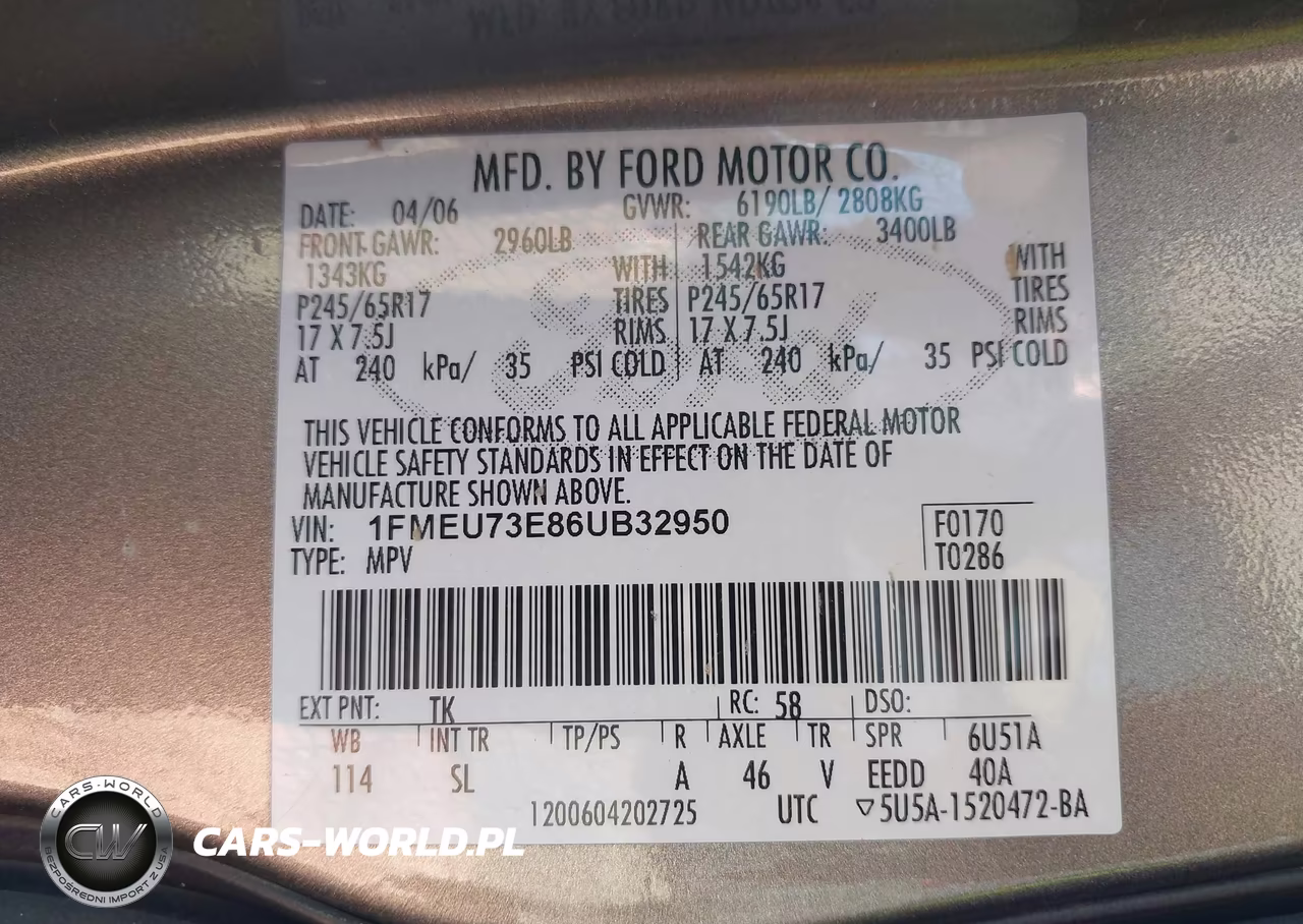 2006 Ford Explorer Xlt VIN:1FMEU73E86UB32950 - 9