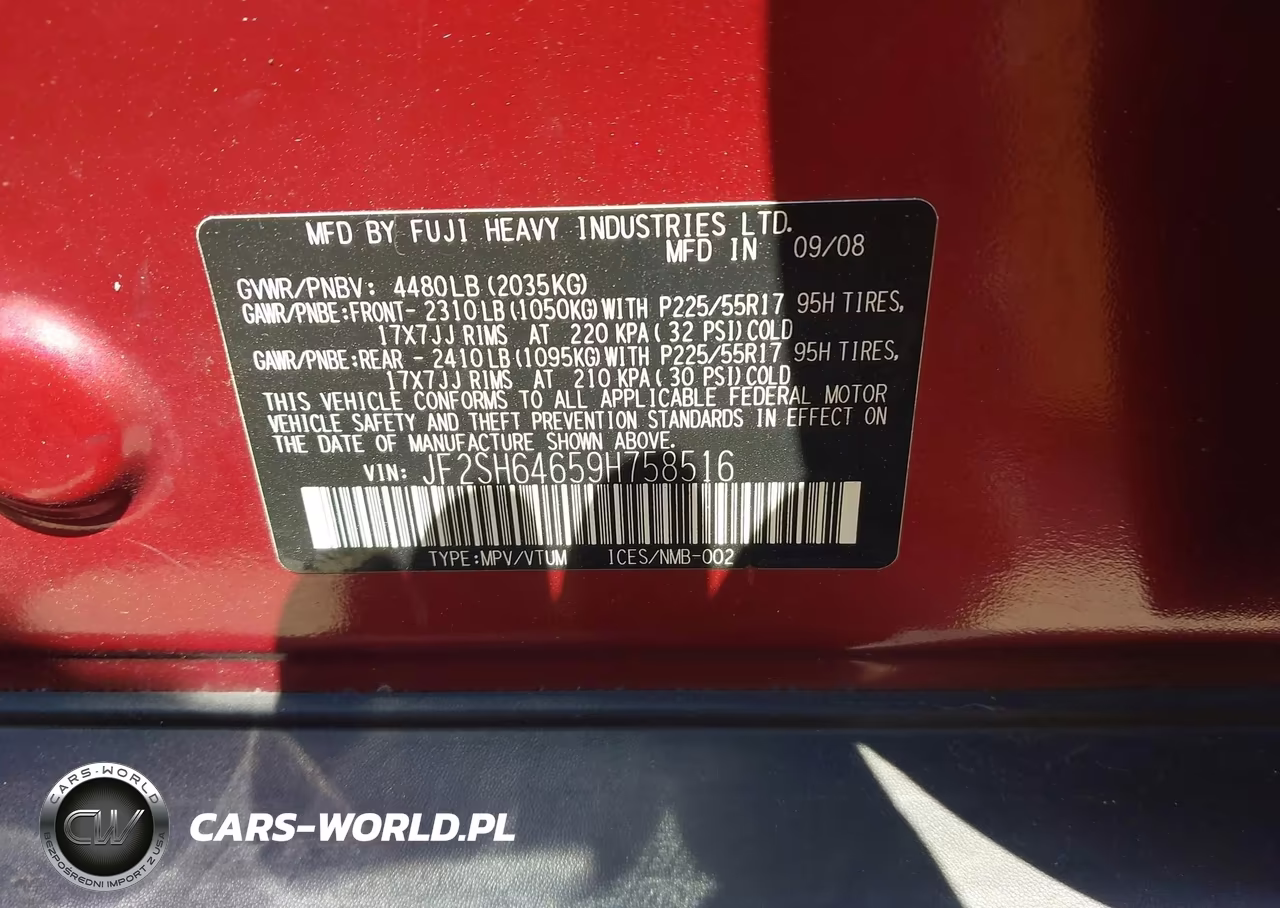 2009 Subaru Forester 2.5X Limited VIN:JF2SH64659H758516 - 9