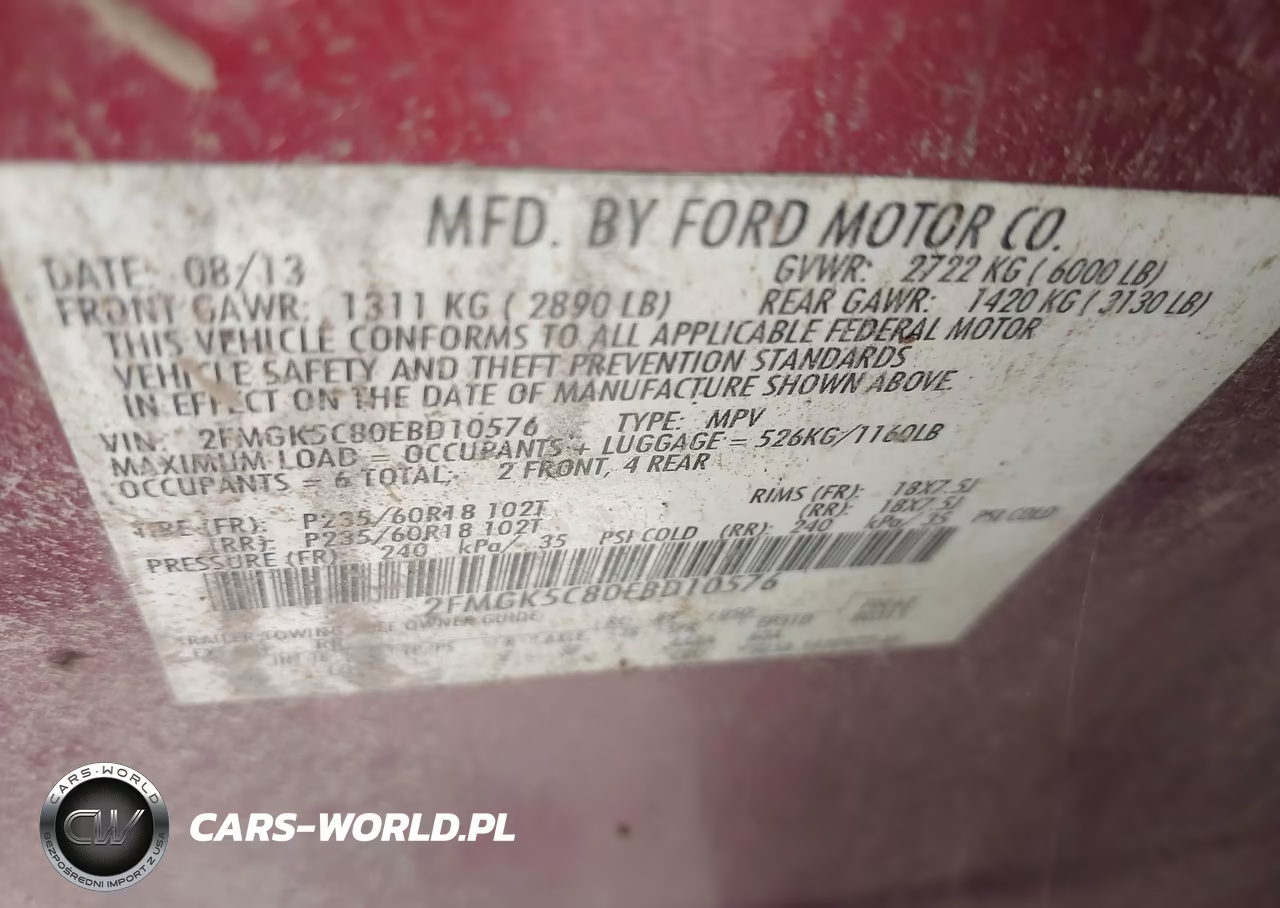 2014 Ford Flex Sel VIN:2FMGK5C80EBD10576 - 9
