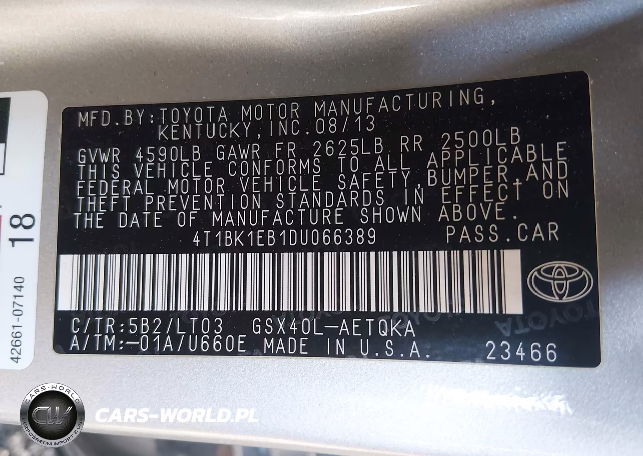 2013 Toyota Avalon Xle Touring VIN:4T1BK1EB1DU066389 - 9
