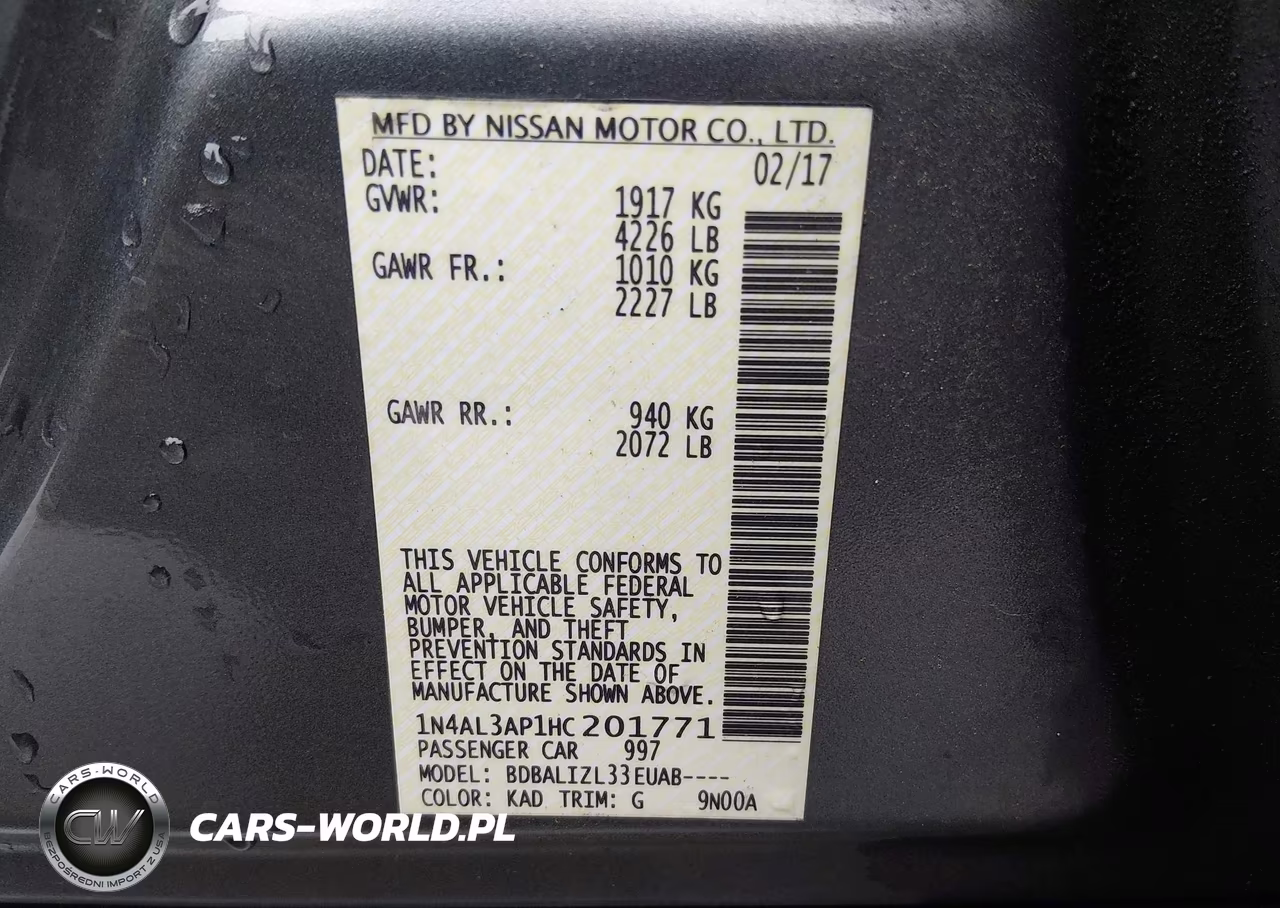 2017 Nissan Altima 2.5 Sv VIN:1N4AL3AP1HC201771 - 9