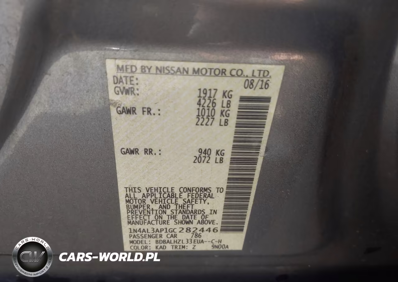 2016 Nissan Altima 2.5 Sr VIN:1N4AL3AP1GC282446 - 9