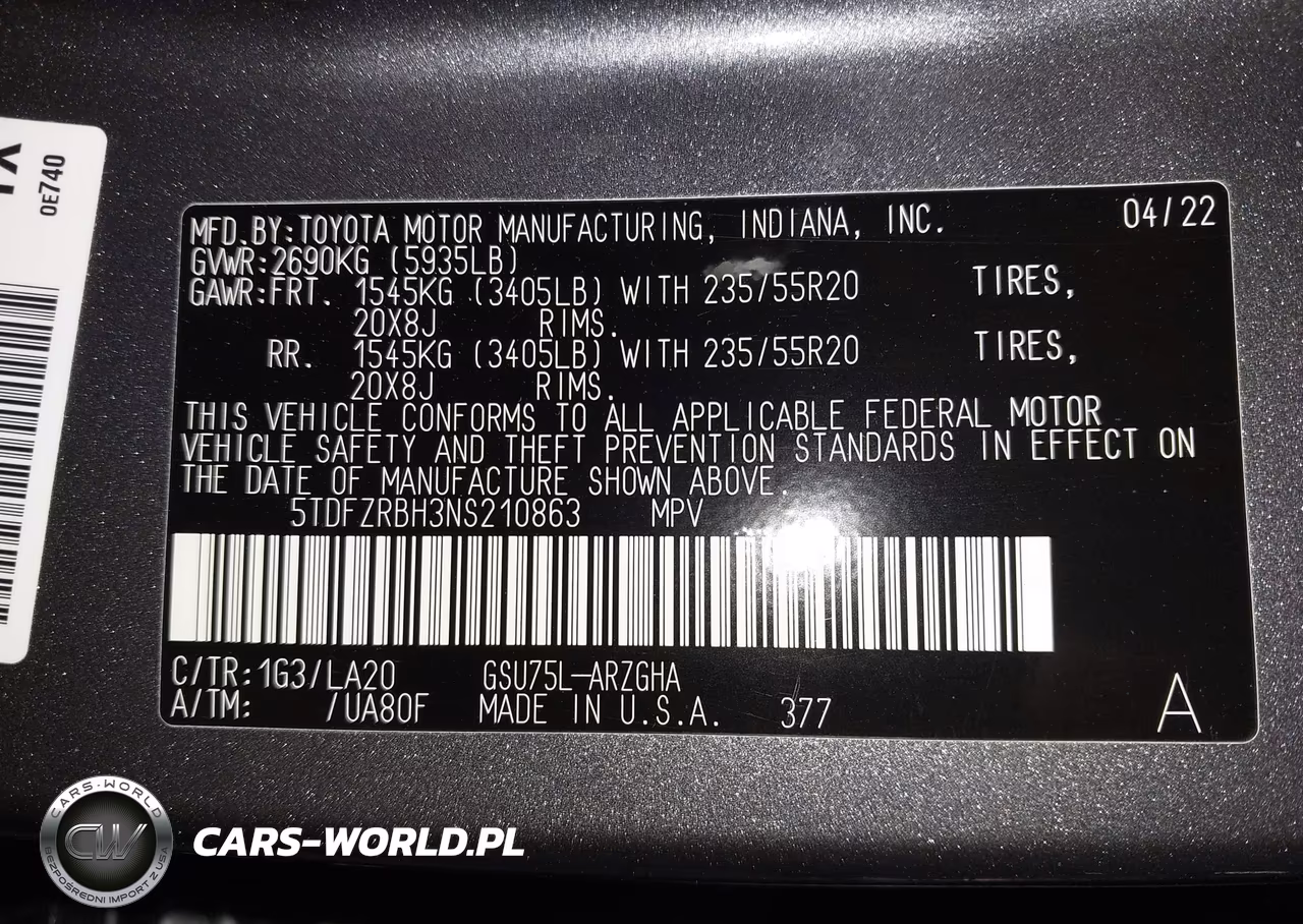 2022 Toyota Highlander Platinum VIN:5TDFZRBH3NS210863 - 9