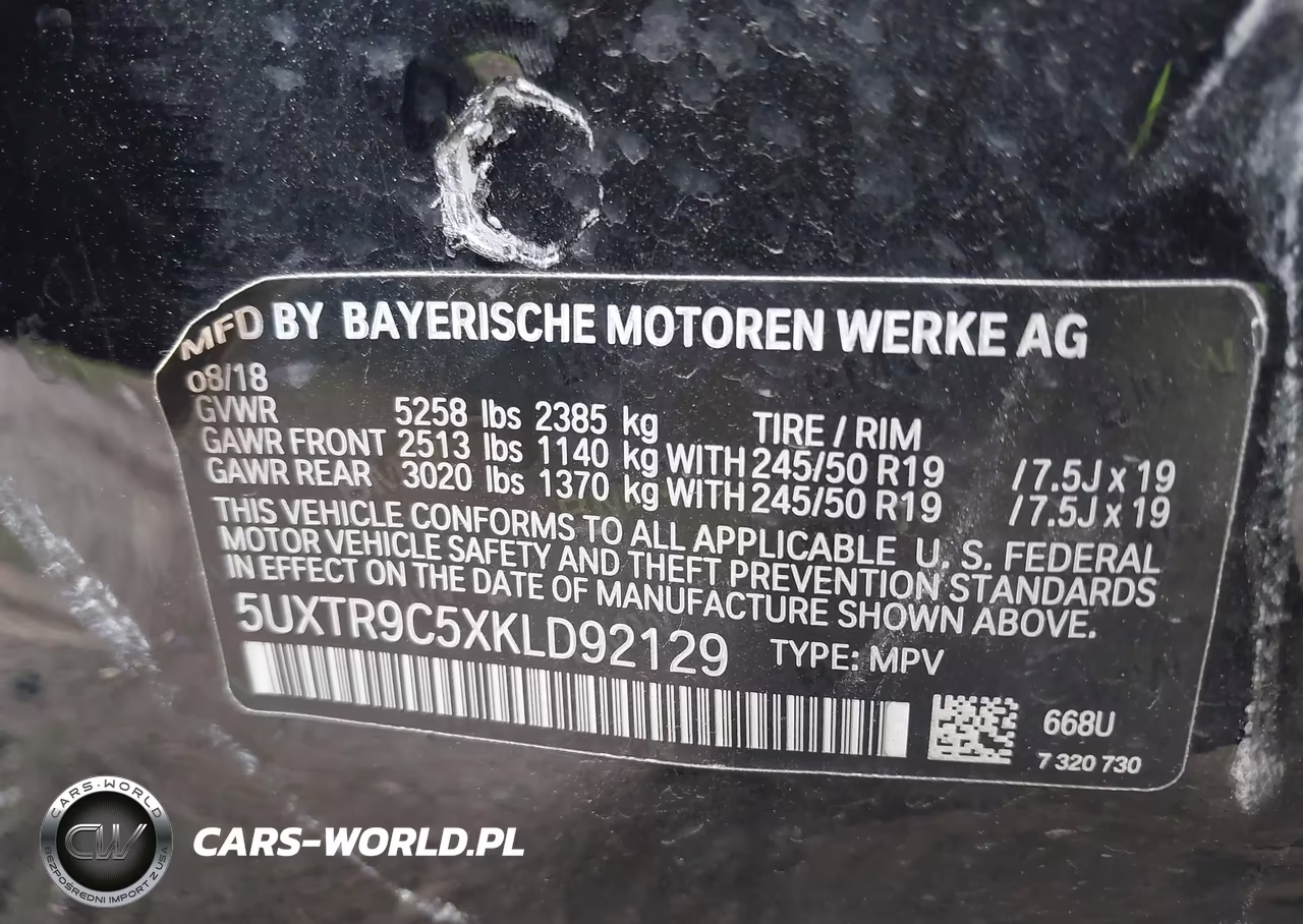 2019 BMW X3 xDrive30I VIN:5UXTR9C5XKLD92129 - 9