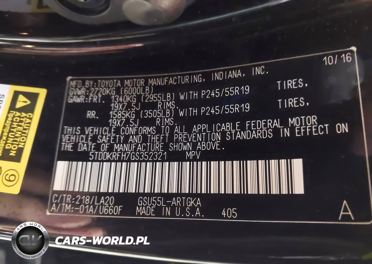 2016 Toyota Highlander Limited V6 VIN:5TDDKRFH7GS352321 - 9