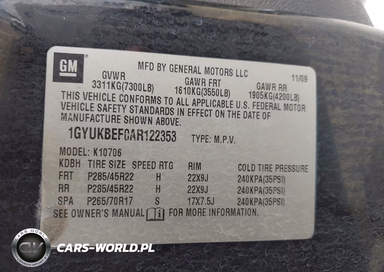 2010 Cadillac Escalade Luxury VIN:1GYUKBEF0AR122353 - 9