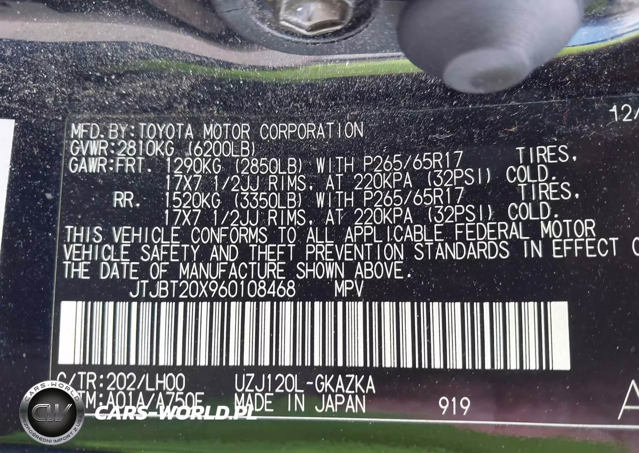 2006 Lexus Gx 470 VIN:JTJBT20X960108468 - 9