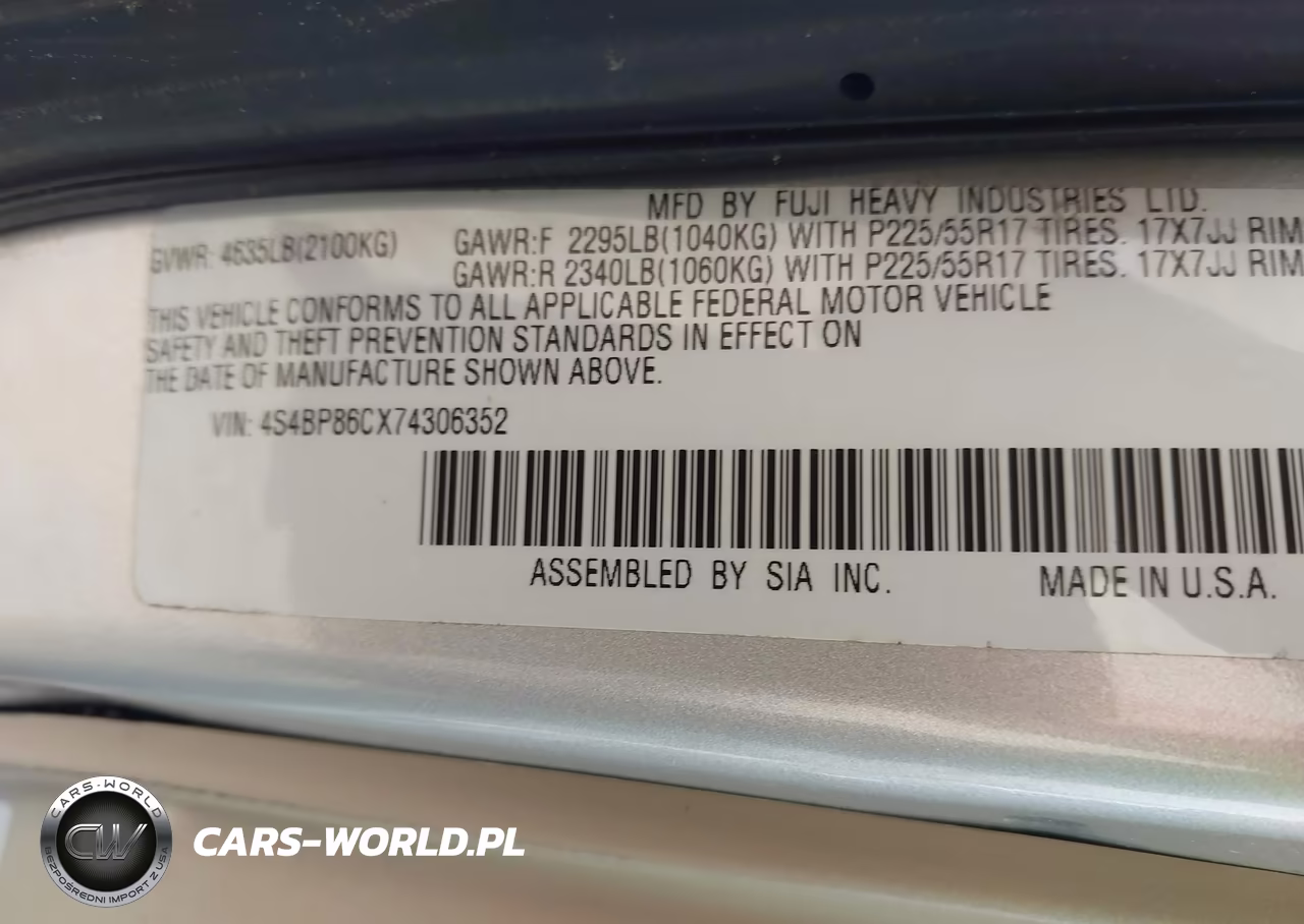 2007 Subaru Outback 3.0R L.l. Bean Edition VIN:4S4BP86CX74306352 - 9