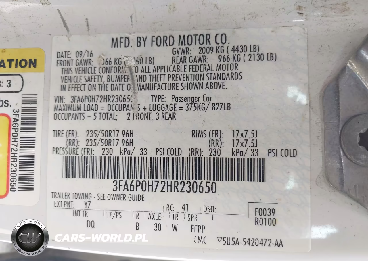 2017 Ford Fusion Se VIN:3FA6P0H72HR230650 - 9