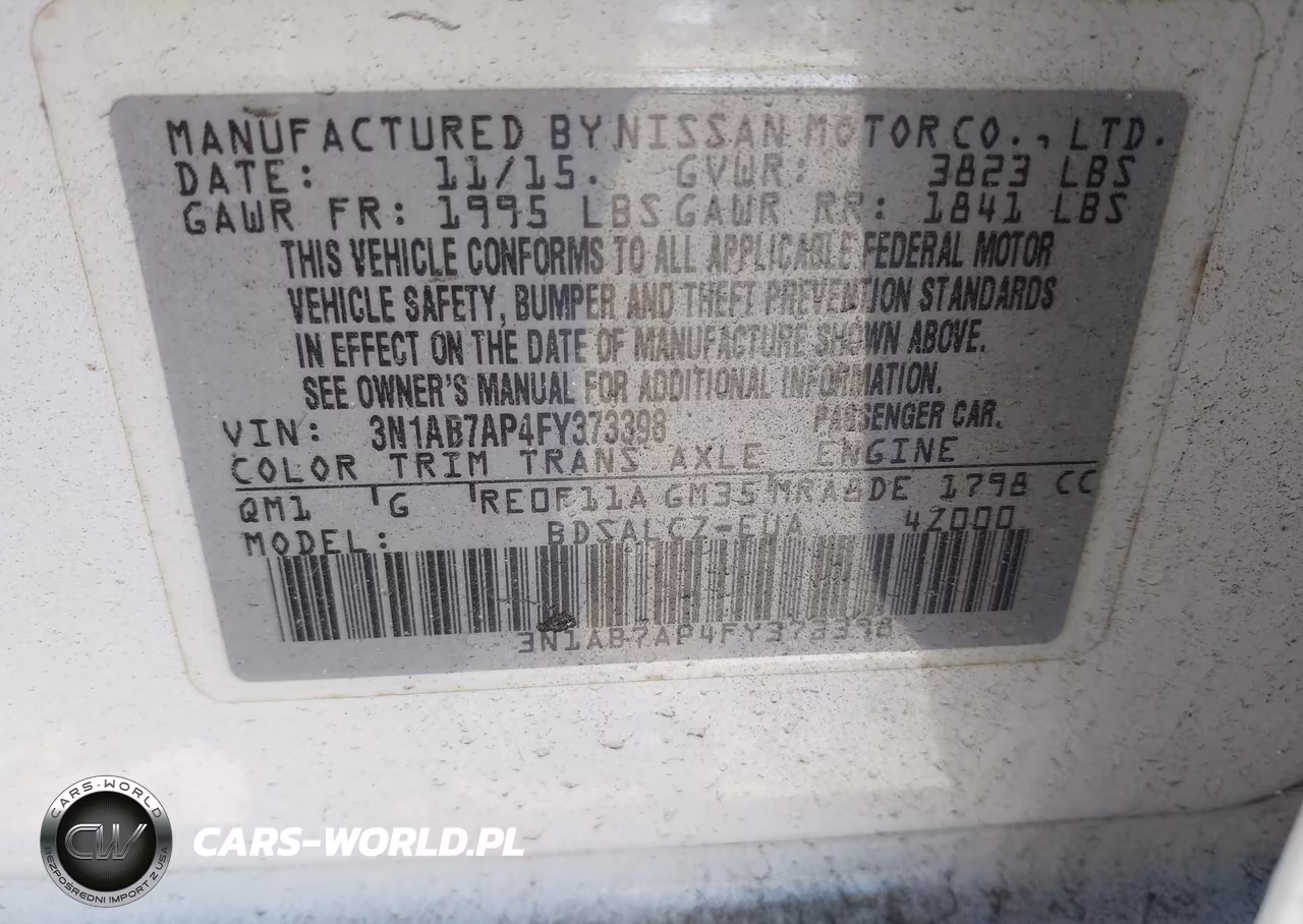 2015 Nissan Sentra S VIN:3N1AB7AP4FY373398 - 9