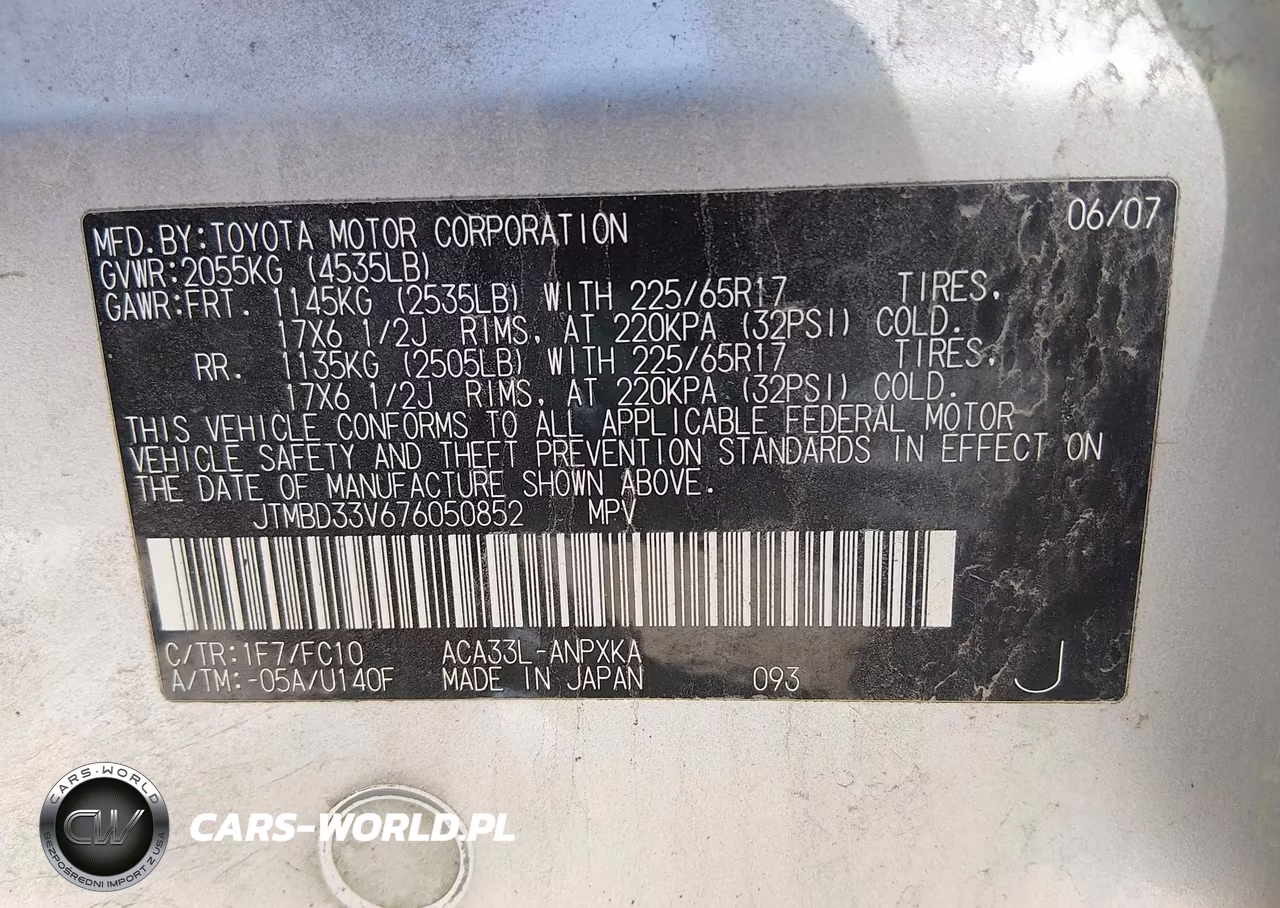 2007 Toyota Rav4 VIN:JTMBD33V676050852 - 9