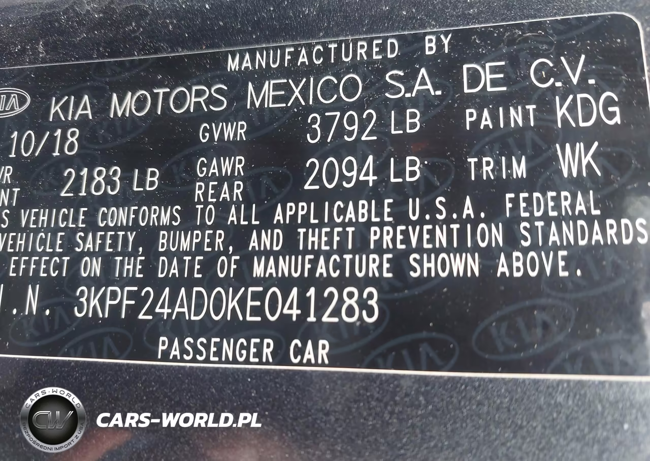 2019 Kia Forte Lxs VIN:3KPF24AD0KE041283 - 9