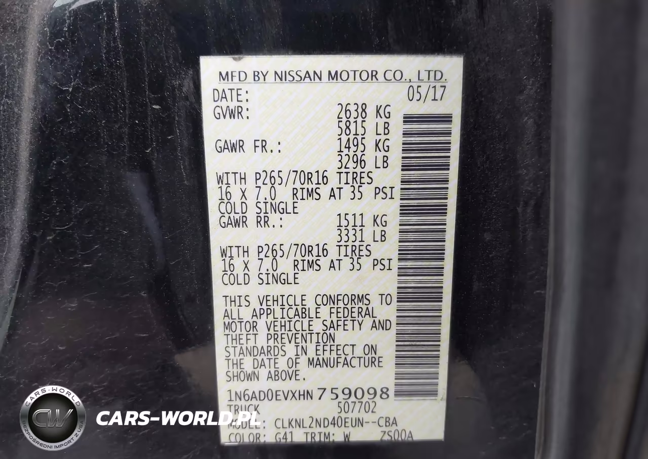 2017 Nissan Frontier Sv VIN:1N6AD0EVXHN759098 - 9