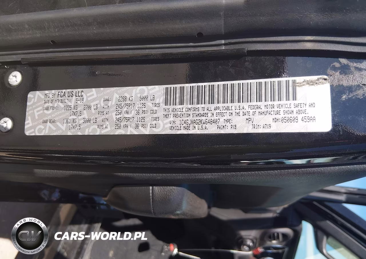 2019 Jeep Wrangler Sport S 4X4 VIN:1C4GJXAG2KW648407 - 9