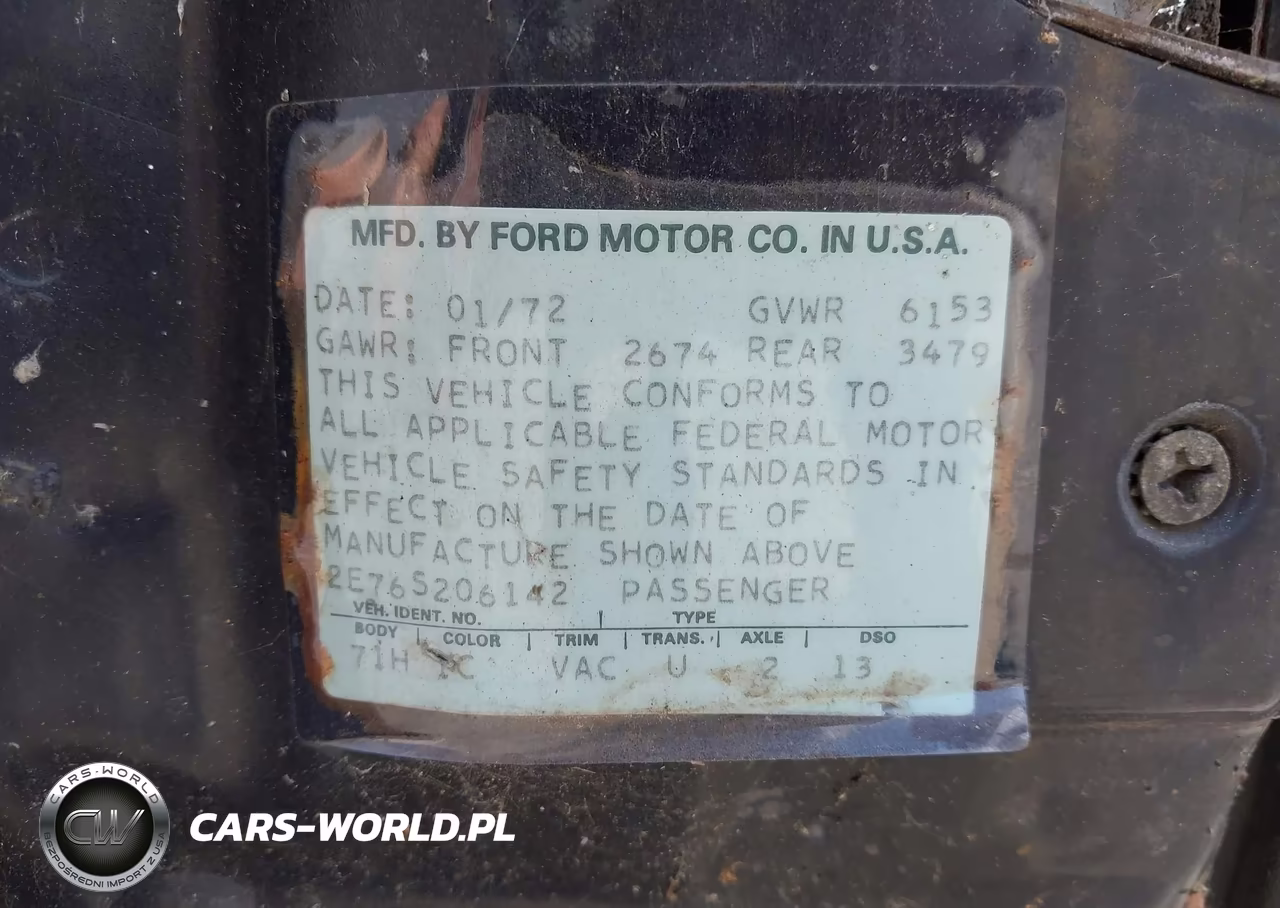 1972 Ford Country Squire VIN:F2E765206142F - 9