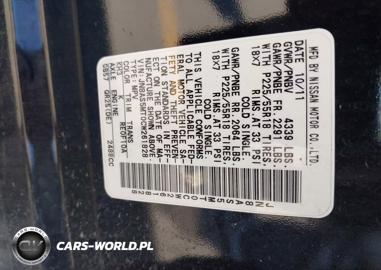 2012 Nissan Rogue Sv W-Sl Pkg VIN:JN8AS5MT0CW261828 - 9