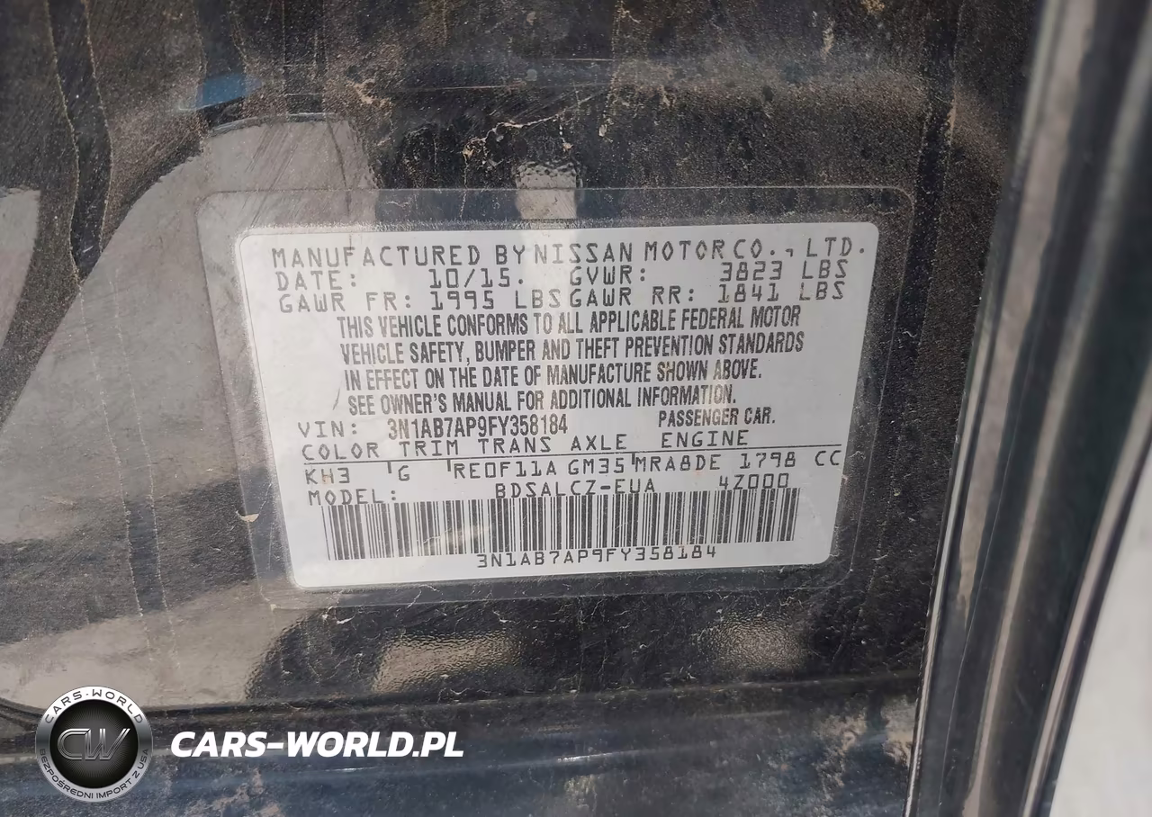 2015 Nissan Sentra S VIN:3N1AB7AP9FY358184 - 9
