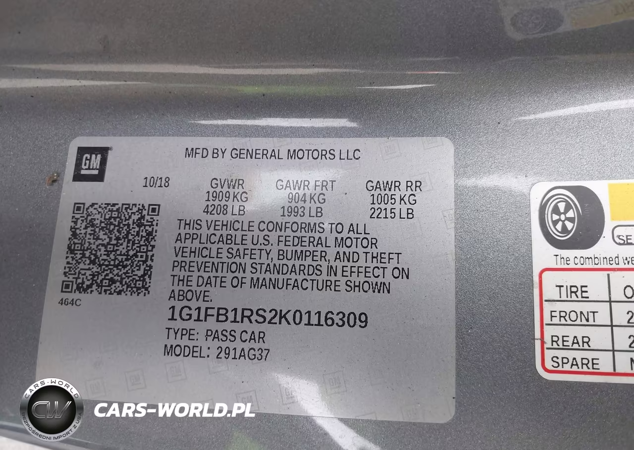 2019 Chevrolet Camaro 1Lt VIN:1G1FB1RS2K0116309 - 9