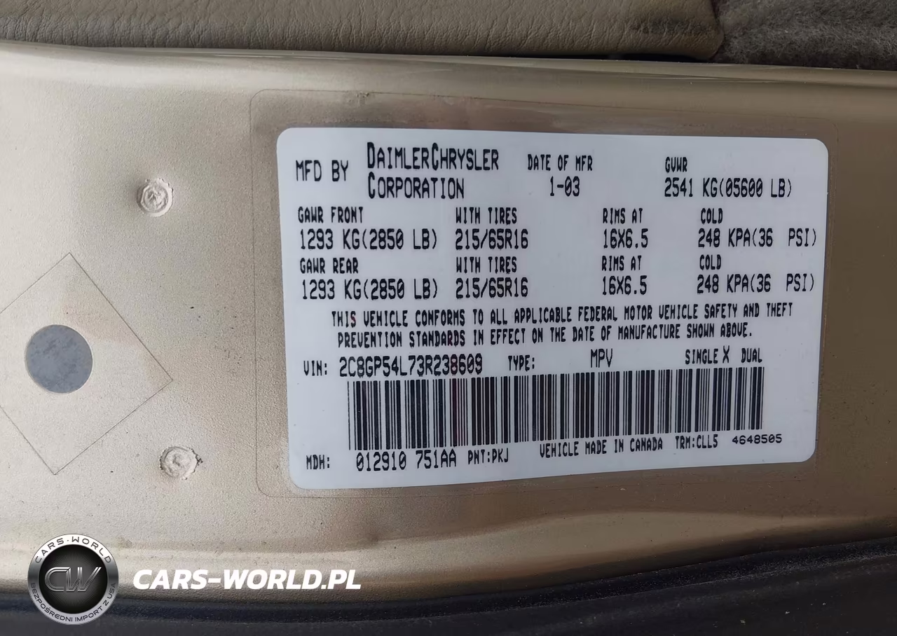2003 Chrysler Town & Country Lxi VIN:2C8GP54L73R238609 - 9