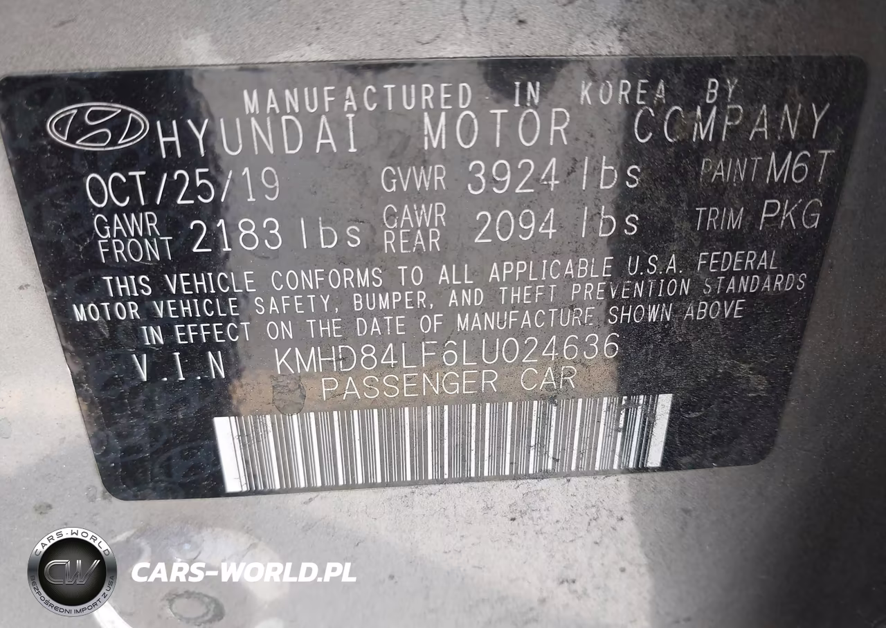 2020 Hyundai Elantra Sel VIN:KMHD84LF6LU024636 - 9