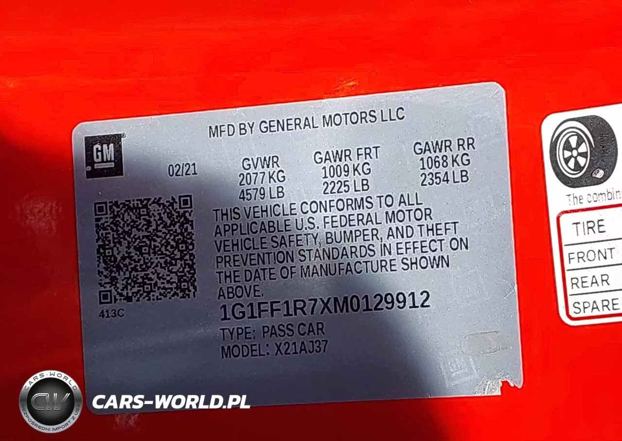 2021 Chevrolet Camaro Rwd 1Ss VIN:1G1FF1R7XM0129912 - 9