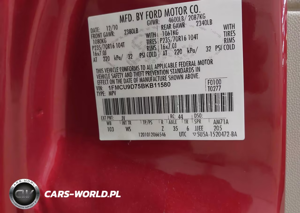 2011 Ford Escape Xlt VIN:1FMCU9D75BKB11580 - 9