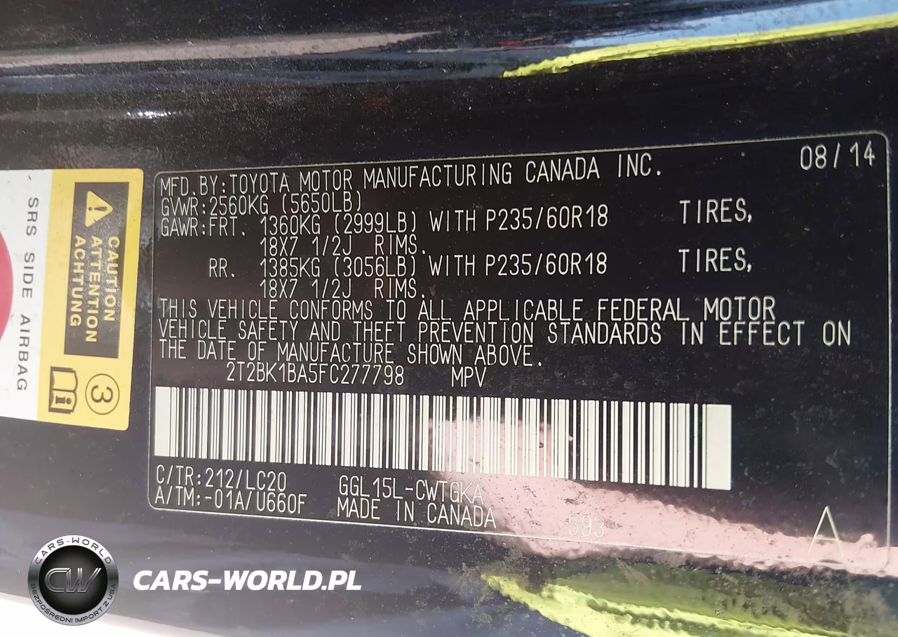 2015 Lexus Rx 350 VIN:2T2BK1BA5FC277798 - 9