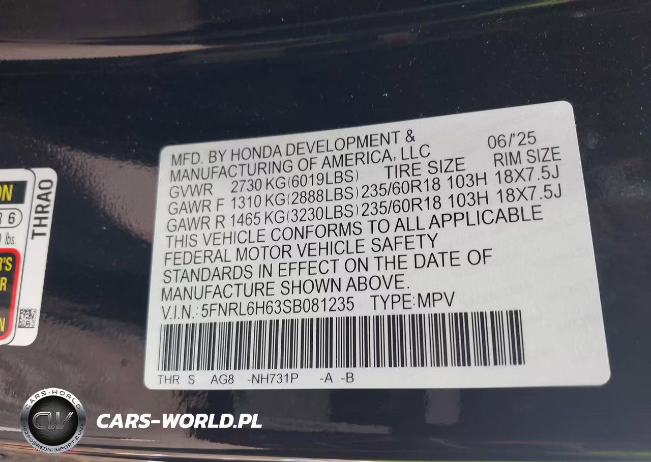 2025 Honda Odyssey Ex-L VIN:5FNRL6H63SB081235 - 9