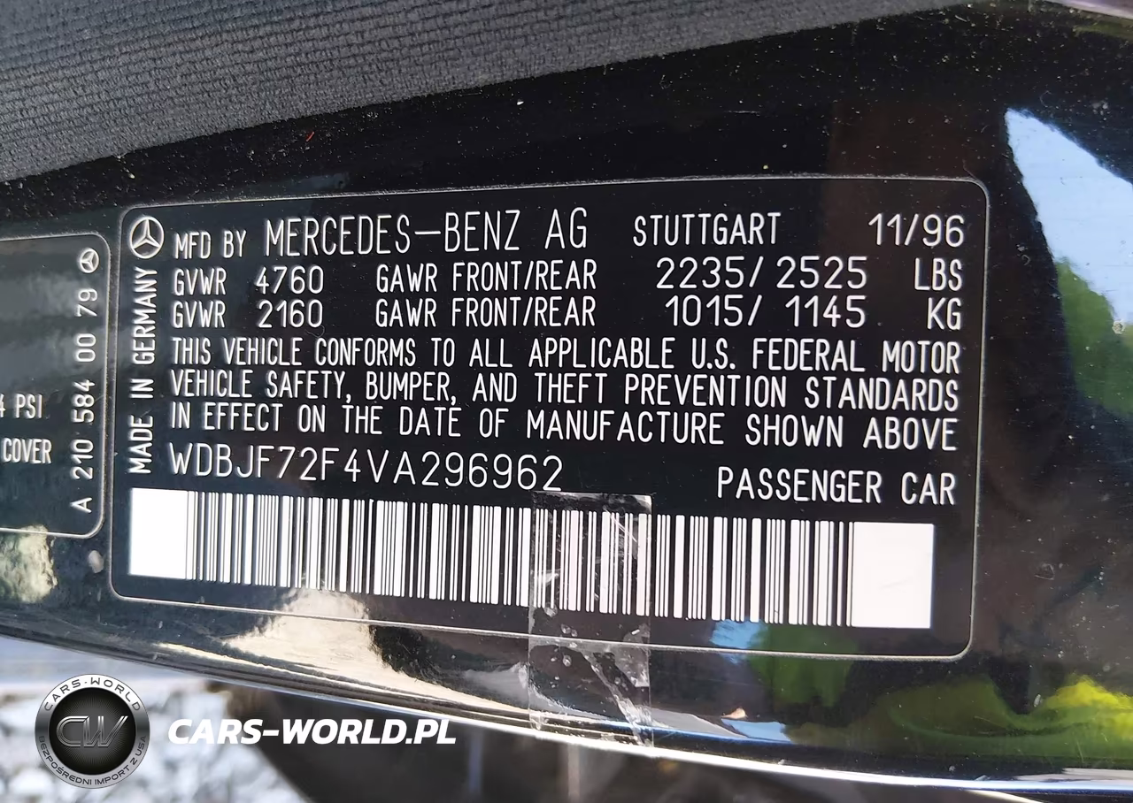 1997 Mercedes-Benz E 420 VIN:WDBJF72F4VA296962 - 9