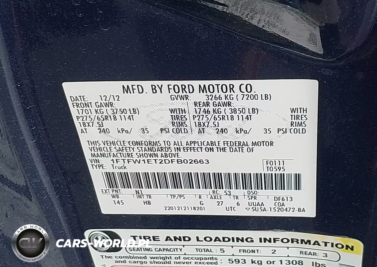 2013 Ford F-150 Fx4-King Ranch-Lariat-Limited-Platinum-Xl-Xlt VIN:1FTFW1ET2DFB02663 - 9