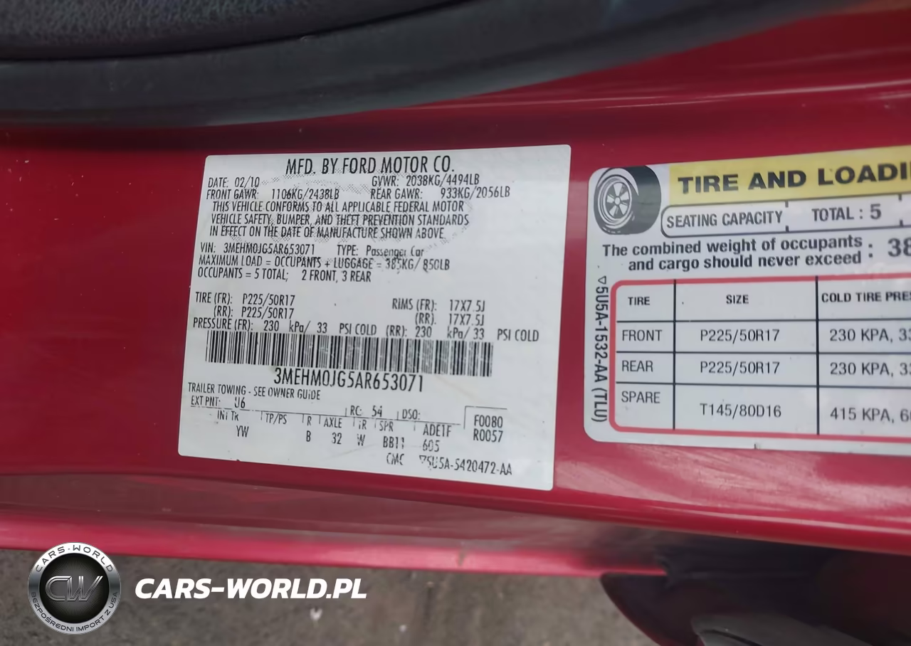 2010 Mercury Milan Premier VIN:3MEHM0JG5AR653071 - 9