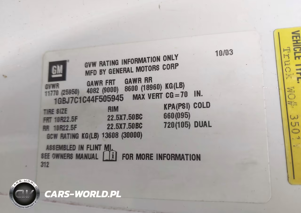 2004 Chevrolet Cc7500 VIN:1GBJ7C1C44F505945 - 9