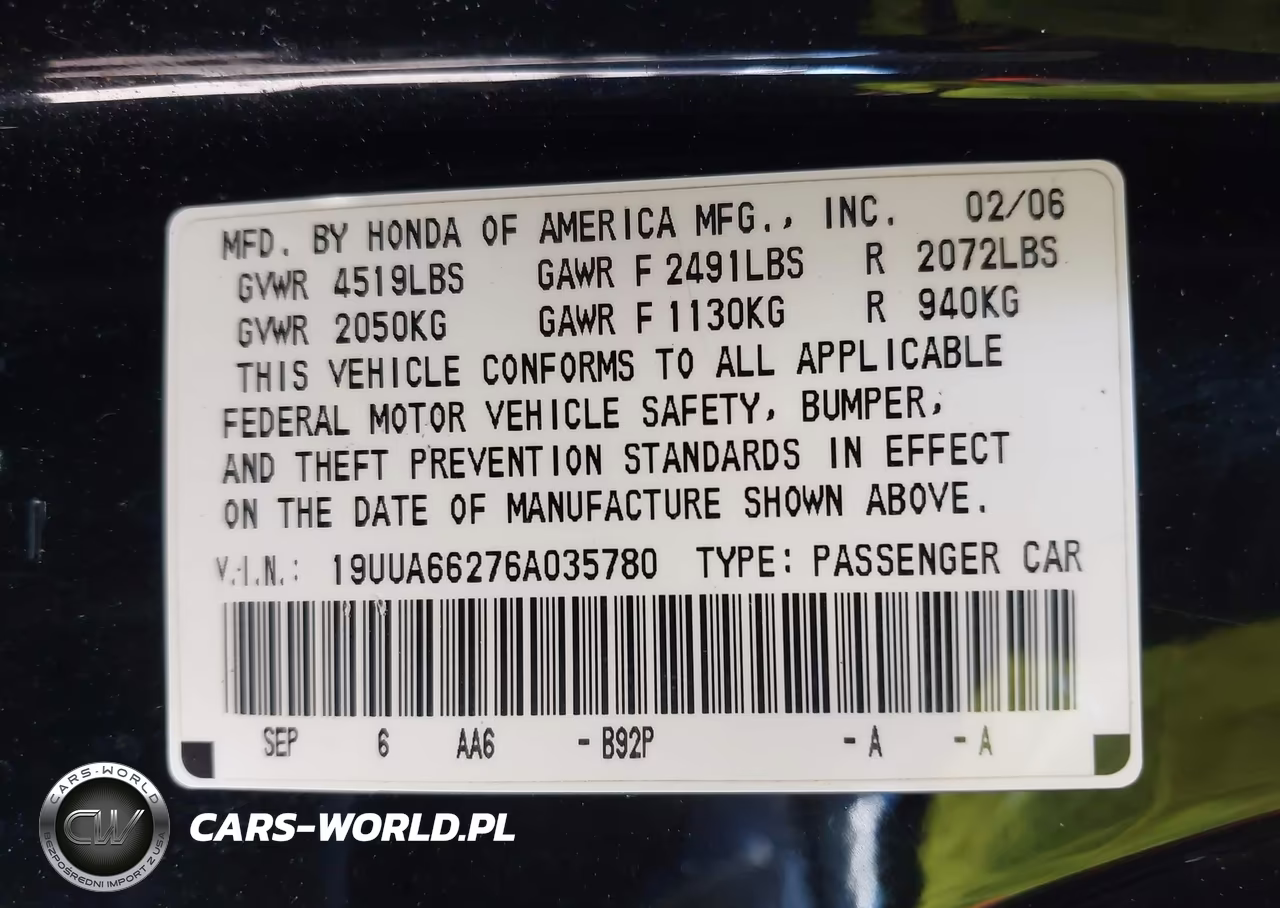 2006 Acura Tl VIN:19UUA66276A035780 - 9