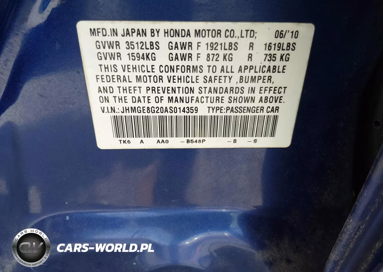 2010 Honda Fit VIN:JHMGE8G20AS014359 - 9