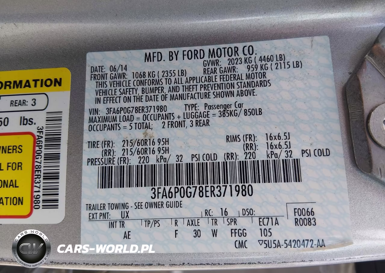 2014 Ford Fusion S VIN:3FA6P0G78ER371980 - 9