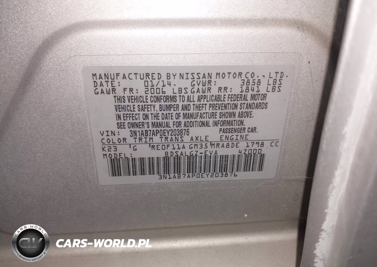 2014 Nissan Sentra Sl VIN:3N1AB7AP0EY203876 - 9