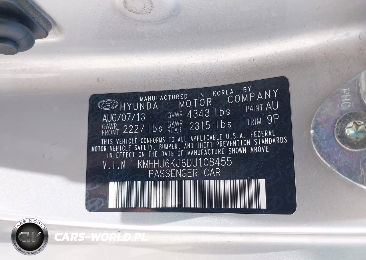 2013 Hyundai Genesis VIN:KMHHU6KJ6DU108455 - 9