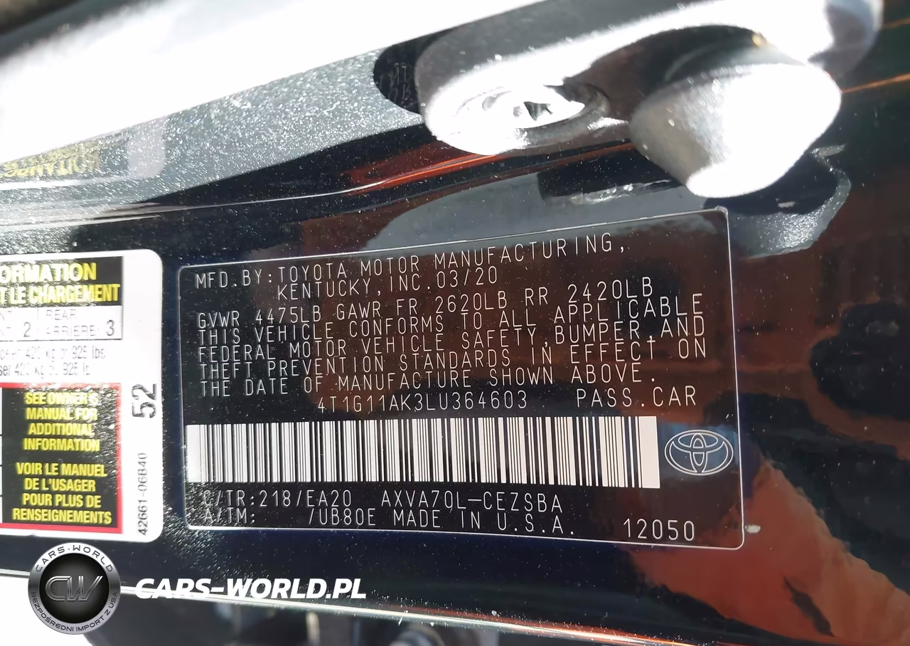 2020 Toyota Camry Se VIN:4T1G11AK3LU364603 - 9