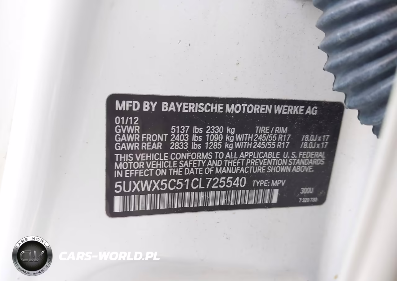 2012 BMW X3 xDrive28I VIN:5UXWX5C51CL725540 - 9