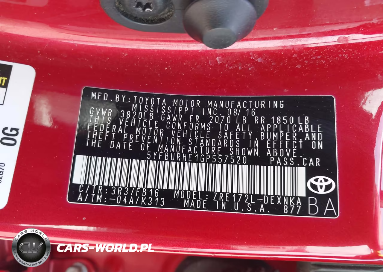 2016 Toyota Corolla Le VIN:5YFBURHE1GP557520 - 9