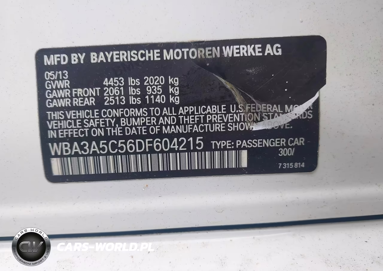 2013 BMW 328I VIN:WBA3A5C56DF604215 - 9
