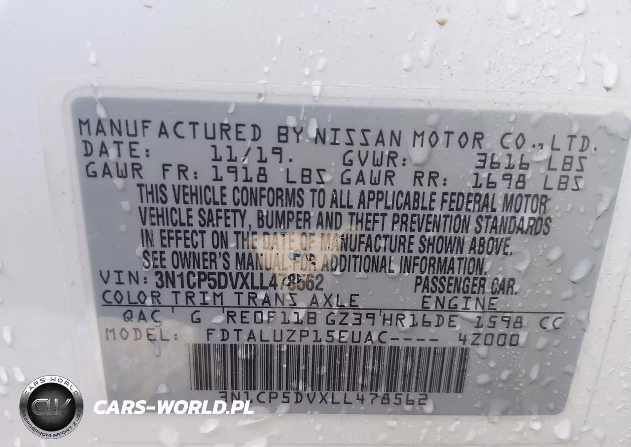 2020 Nissan Kicks Sr Xtronic Cvt VIN:3N1CP5DVXLL478562 - 9