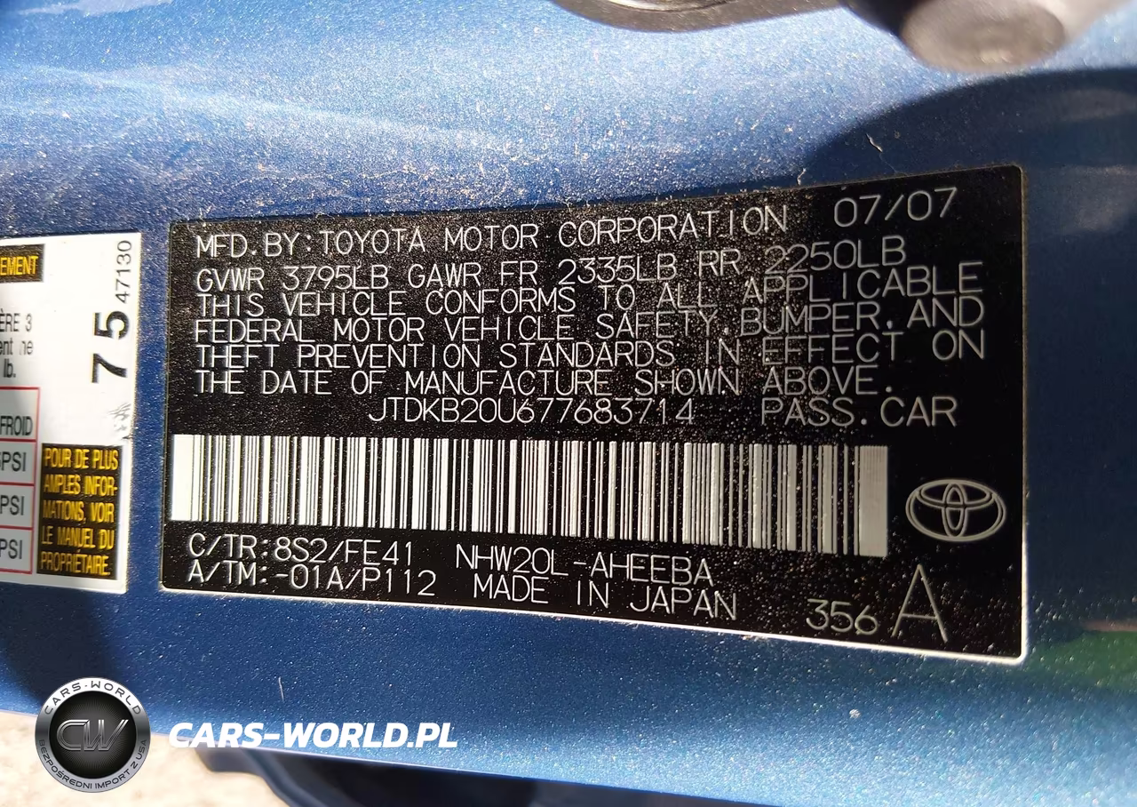 2007 Toyota Prius VIN:JTDKB20U677683714 - 9