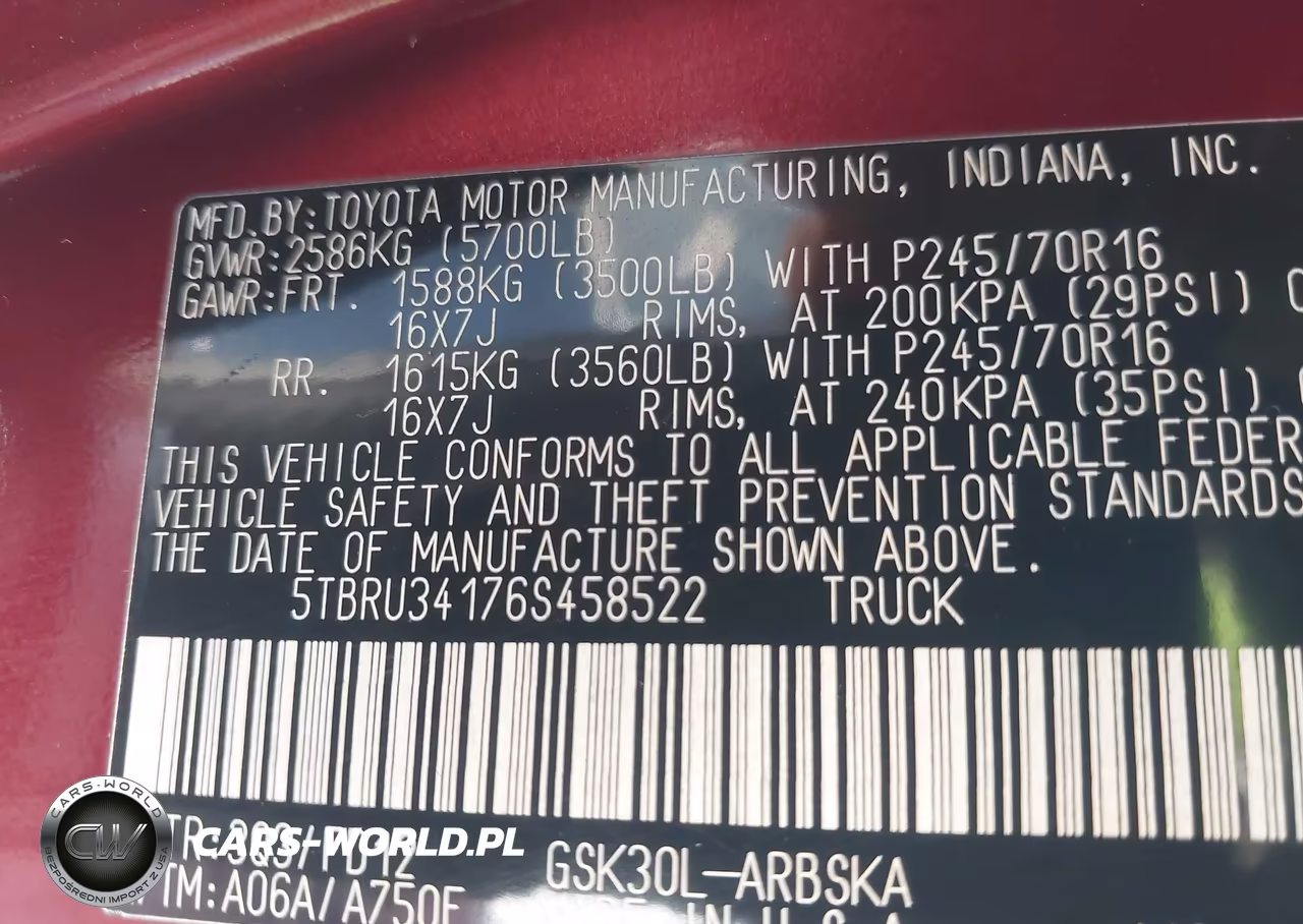 2006 Toyota Tundra Sr5 VIN:5TBRU34176S458522 - 9